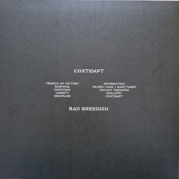 Image of Back Cover of LP - VG+/VG+ - BAD BREEDING, Contempt (One Little Independent Records; TPLP1925, UK 2024, Inner, Insert & Booklet), ,  - 3616160C
