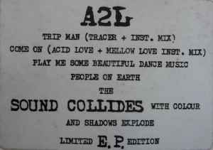 Image of Label Cover of 12" - VG/VG - A2L, The Sound Collides With Colour And Shadows Explode E.P. (1st Bass; RUFF 2, UK 1988, Stickered Company Sleeve), original stickered sleeve. light wear to sleeve. strong VG,  - 3646201S