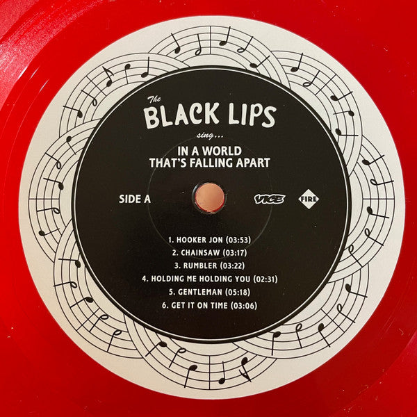 Image of Label Cover of LP - VG/VG+ - THE BLACK LIPS, Sing In A World That s Falling Apart (Fire Records; FIRELP573X, US 2020, Die Cut Sleeve, Inner, Poster & Postcard, Red Vinyl), Light cover wear,  - 3646131S