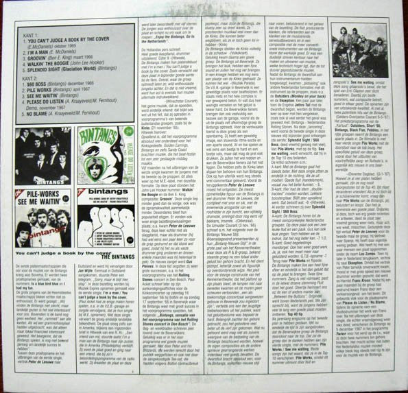 Image of Back Cover of 10" LP - VG+/EX - THE BINTANGS, The Bintangs (Op Art; OA-MLP 002, Netherlands 1999), ,  - 3626227E