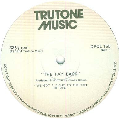 Image of Label Cover of 2xLP - G+/VG+ - JAMES BROWN, The Payback (Trutone Music; DPOL 155, Zimbabwe 1984), Sleeve has several tears and small rips.,  - 3626202E
