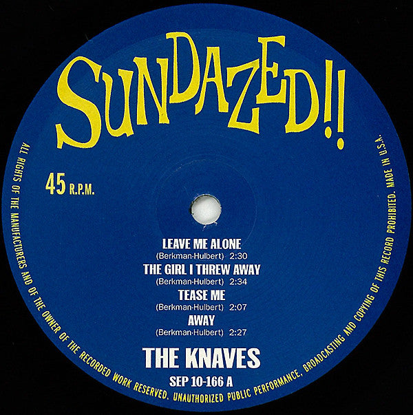 Image of Label Cover of 10" EP - VG+/EX - THE KNAVES, Leave Me Alone! (Sundazed Music ; SEP 10-166, US 2001, Picture Sleeve), ,  - 3626225E