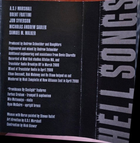Image of Label Cover of Cassette - VG+/EX - DAUGHTERS, Hell Songs (Brutal Panda Records; BPR-63, US 2020, J-Card, Cassette shell has smoky tint ), Slight crack in case,  - 3636021E