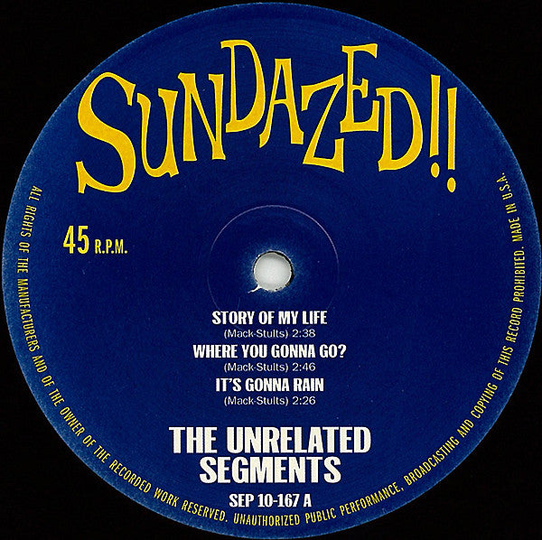 Image of Label Cover of 10" EP - EX/EX - THE UNRELATED SEGMENTS, The Unrelated Segments (Sundazed Music ; SEP 10-167, US 2003, Picture Sleeve), Opened Instore, Still In Shrinkwrap,  - 3626223E