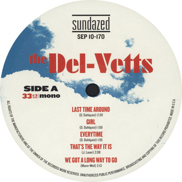 Image of Label Cover of 10" LP - EX/EX - THE DEL-VETTS, The Del-Vetts (Sundazed Music ; SEP 10-170, US 2008, Picture Sleeve), Opened Instore, Still In Shrinkwrap,  - 3626220E