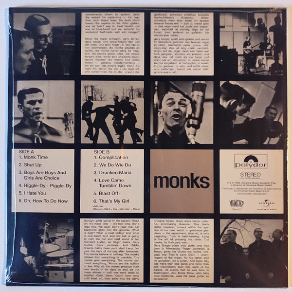 Image of Back Cover of LP - VG+/VG+ - MONKS, Black Monk Time (Munster Records; MR 486, Spain 2025 Reissue, 180 Gram Vinyl), Still in hype stickered shrinkwrap.,  - 3616176C