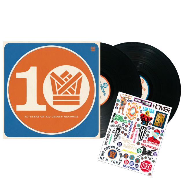 Image of Front Cover of 2xLP - NEW/NEW - VARIOUS ARTISTS, BCR10 - Ten Years Of Big Crown Records (Big Crown Records; BCR225LP, UK 2026, 10th Anniversary Sticker Sheet , Liner Notes By Jeff Mao), , A 2LP celebration of Big Crown Records' tenth anniversary, bringing together favourites from the label's back catalogue with newer material. The compilation features Bacao Rhythm & Steel Band, Lady Wray, Brainstory, El Michels Affair, Lee Fields, Bobby Oroza, Surprise Chef, Liam Bailey, Holy Hive and more, with li