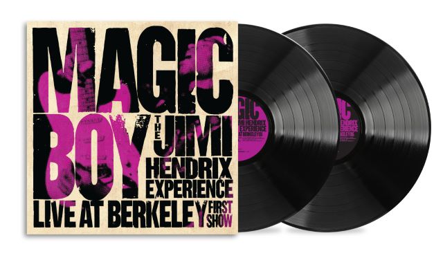 Image of Front Cover of 2xLP - NEW/NEW - THE JIMI HENDRIX EXPERIENCE, Magic Boy - Live At Berkeley, 1st Show (CMG; 19958454071, UK 2026, Previously Unreleased Live Recording and Newly Remixed By Eddie Kramer), , Magic Boy presents The Jimi Hendrix Experience's first show at the Berkeley Community Theater in May 1970, newly remixed by Eddie Kramer from the original multi-track tapes. The set includes 'Fire', 'Johnny B. Goode', 'Hear My Train A-Comin'', 'Machine Gun', 'Freedom', 'Purple Haze' and 'Voodoo Chil