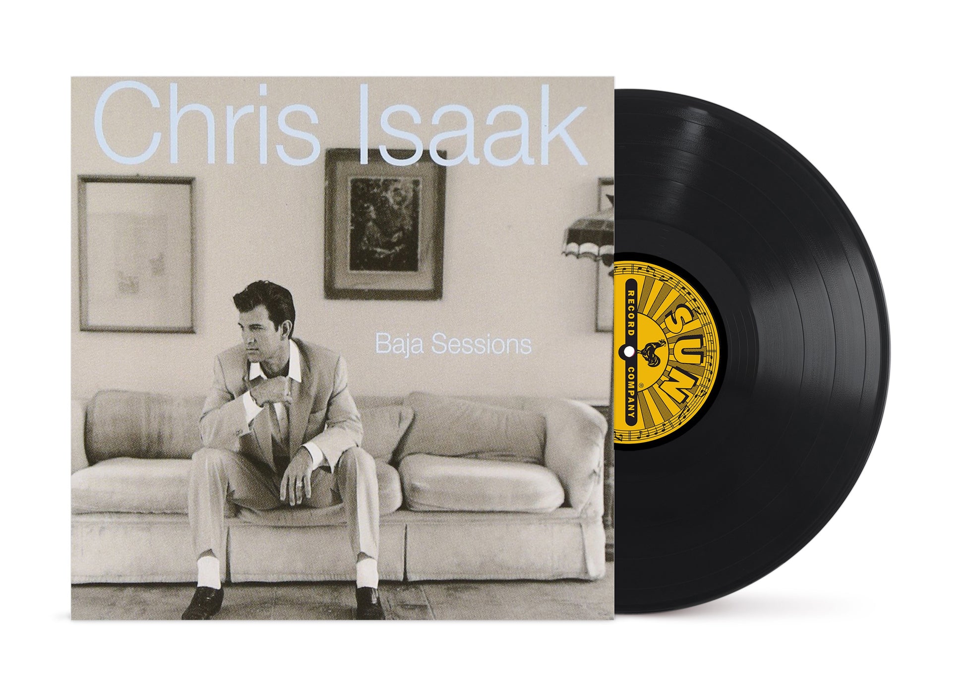 Image of Back Cover of LP - NEW/NEW - CHRIS ISAAK, Baja Sessions (30th Anniversary Edition) (Chris Isaak; SUN8196, Worldwide 2026 Reissue, Black Vinyl), , Revisit the classic coastal chill of the forever laid-back Baja Sessions by Chris Isaak, now available for the first time ever on vinyl in celebration of its 30th anniversary. Produced by Erik Jacobsen, the surf-inspired record features Chris’ take on songs made famous by Roy Orbison, Bing Crosby, and more, as well as acoustic versions of his own songs fr
