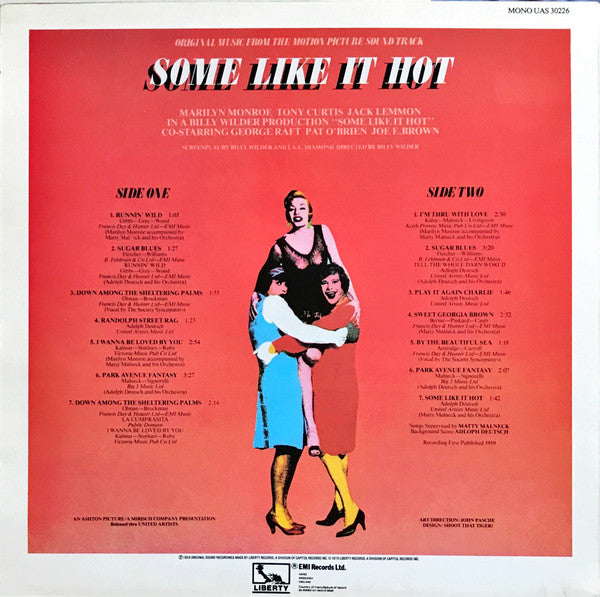 Image of Back Cover of LP - VG/VG - VARIOUS, Some Like It Hot (United Artists Records; UAS 30226, UK 1979 Reissue, "Liberty" Bottom Rear Of Sleeve, Mono), ,  - 3616181C