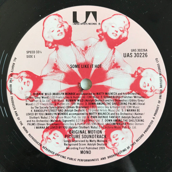Image of Label Cover of LP - VG/VG - VARIOUS, Some Like It Hot (United Artists Records; UAS 30226, UK 1979 Reissue, "Liberty" Bottom Rear Of Sleeve, Mono), ,  - 3616181C