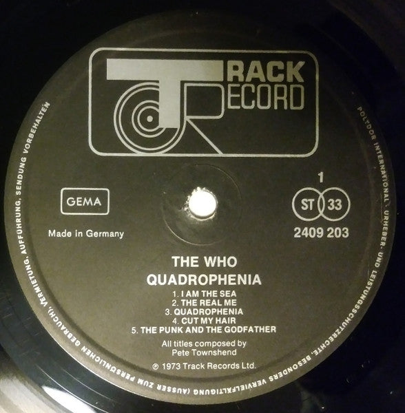 Image of Label Cover of 2xLP - VG/VG+ - THE WHO, Quadrophenia (Track Record; 2644 001, Germany 1980s Reissue, Stapled-In Booklet, Original paper inners with week printed information on lower right corner), Edge Wear,  - 3646233S