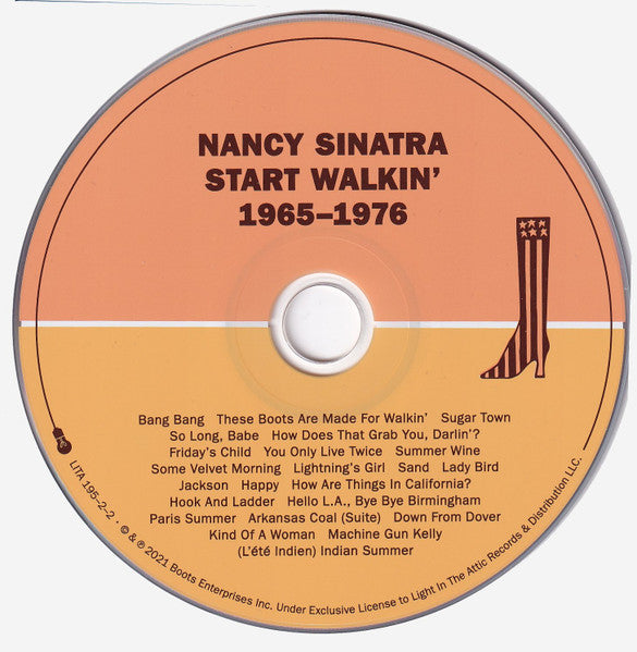 Image of Label Cover of CD - EX/EX - NANCY SINATRA, Start Walkin' 1965-1976 (Light In The Attic; LITA 195-2-2, US 2021), ,  - 3656085S