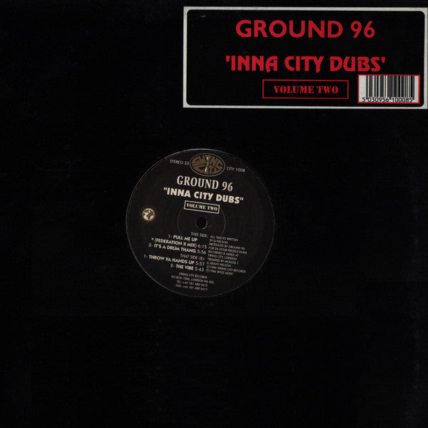 Image of Front Cover of 12" - /VG - GROUND 96, Inna City Dubs - Volume Two (Swing City Records; CITY 1008, UK 1996), Strong VG with hairline marks, plays VG+,  - 3646259S