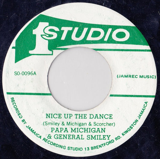 Image of Front Cover of 7" - /VG - PAPA MICHIGAN & GENERAL SMILEY, Nice Up The Dance (Studio One; SO-0096, Jamaica 1979), Light marks. WOL.,  - 3626355E