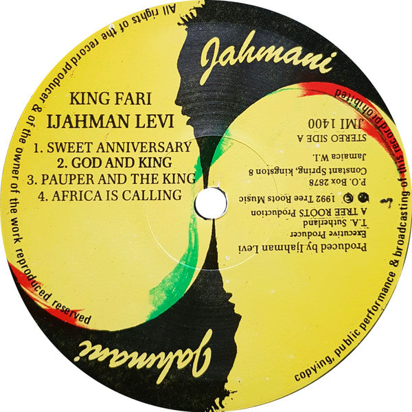 Image of Label Cover of 12" - VG+/VG+ - IJAHMAN, Kingfari (Jahmani; JMI 1400, UK 1992, Insert), ,  - 3646252S