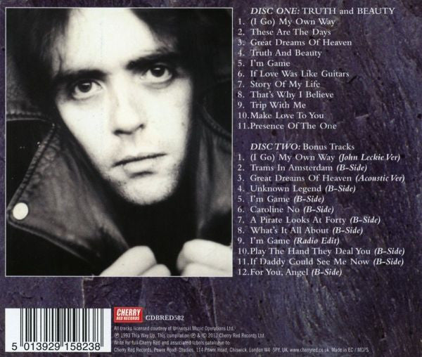 Image of Back Cover of CD - VG+/VG+ - IAN MCNABB, Truth And Beauty (Cherry Red; CDBRED582, UK 2013 Reissue), ,  - 3656091S