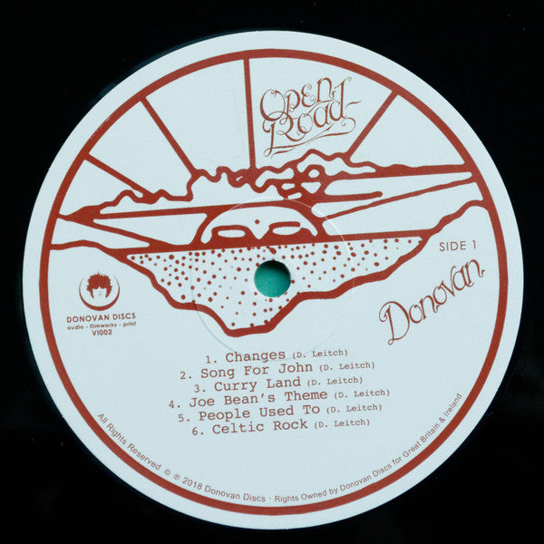 Image of Label Cover of LP - EX/VG+ - DONOVAN, Open Road (Donovan Discs ; VI002, UK & Ireland 2018 Reissue, Textured Gatefold Sleeve, Inner), ,  - 3626264E