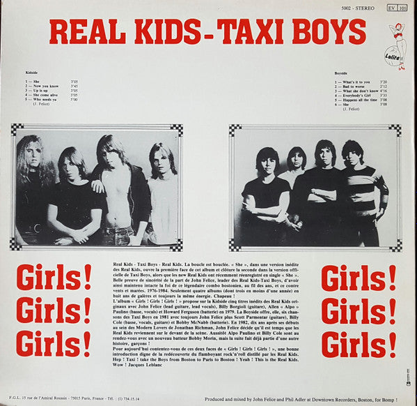Image of Back Cover of LP - VG+/EX - REAL KIDS / TAXI BOYS, Girls! Girls! Girls! (Lolita ; 5002, France 1983), Split Seam,  - 3626258E