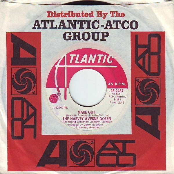 Image of Front Cover of 7" - /VG - THE HARVEY AVERNE DOZEN, You're No Good / Make Out (Atlantic; 45-2467, US 1968, Promo), Some lighter marks and scuffs on each side. Labels slightly grubby,  - 3616276C