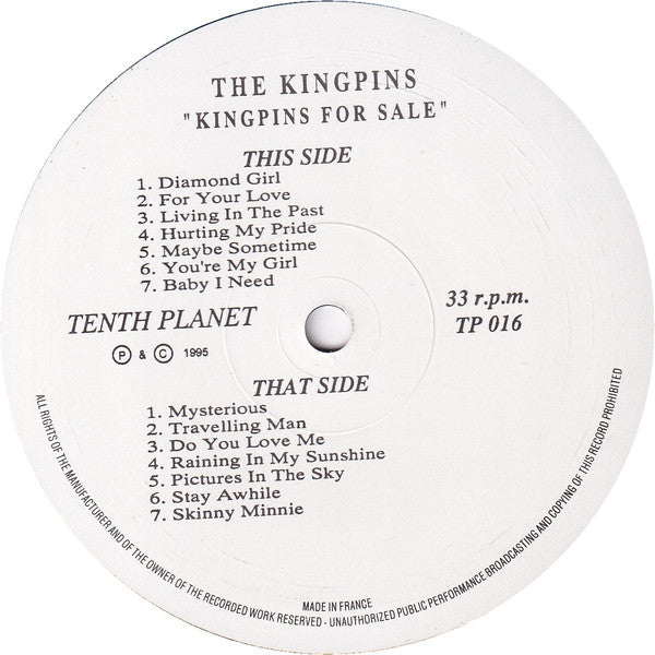 Image of Label Cover of LP - EX/VG+ - THE KINGPINS, For Sale (Tenth Planet ; TP016, UK 1995, Gatefold), ,  - 3626249E