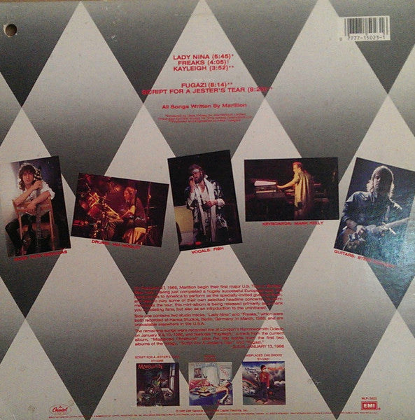 Image of Back Cover of LP - VG/VG+ - MARILLION, Brief Encounter (Capitol Records; MLP-15023, US 1986, Allied Pressing), ,  - 3616283C