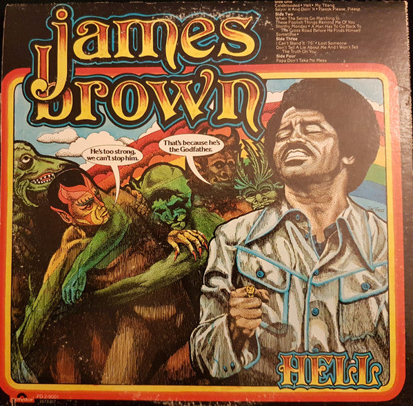 Image of Back Cover of 2xLP - VG/VG+ - JAMES BROWN, Hell (Polydor; PD 2-9001, US 1974, Gatefold), WOS.,  - 3626401E