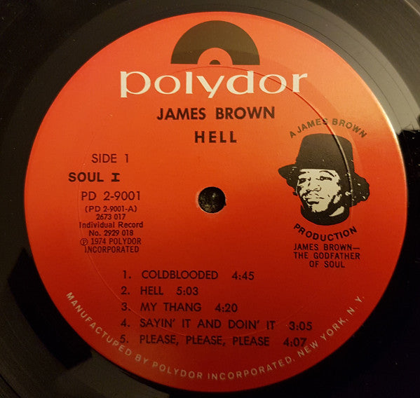 Image of Label Cover of 2xLP - VG/VG+ - JAMES BROWN, Hell (Polydor; PD 2-9001, US 1974, Gatefold), WOS.,  - 3626401E