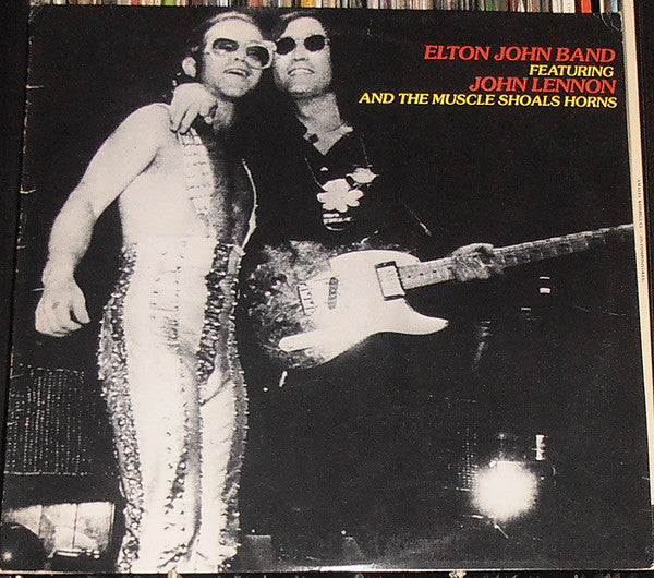 Image of Front Cover of LP - VG/VG - ELTON JOHN BAND FEATURING JOHN LENNON AND THE MUSCLE SHOALS HORNS, Elton John Band Featuring John Lennon And The Muscle Shoals Horns (DJM Records; IM-47004, Portugal 1983 Reissue), Strong VG - couple of hairlines, edge & ring wear,  - 3646281S