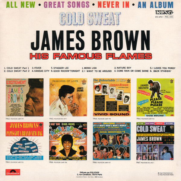 Image of Back Cover of LP - VG/VG+ - JAMES BROWN & THE FAMOUS FLAMES, Cold Sweat (King Records; 813 492-1, France 1983 Reissue, Picture Sleeve), ,  - 3626402E