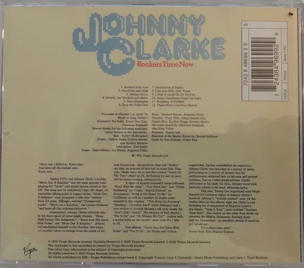 Image of Back Cover of CD - VG+/VG+ - JOHNNY CLARKE, Rockers Time Now (Front Line; CDFL6, UK & Europe 2000 Reissue, Jewel Case), ,  - 3616316C
