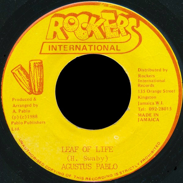 Image of Front Cover of 7" - /VG+ - AUGUSTUS PABLO, Leaf Of Life (Rockers International; , Jamaica 1988), ,  - 3616347C