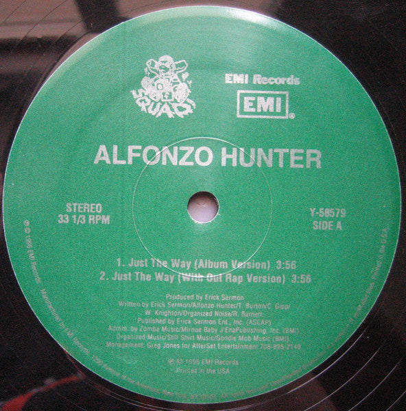 Image of Back Cover of 12" - VG+/VG+ - ALFONZO HUNTER, Just The Way (EMI; Y-58579, US 1996), Stickered shrink. Lightly bumped corners on sleeve,  - 3616323C