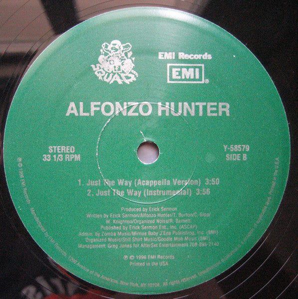 Image of Label Cover of 12" - VG+/VG+ - ALFONZO HUNTER, Just The Way (EMI; Y-58579, US 1996), Stickered shrink. Lightly bumped corners on sleeve,  - 3616323C