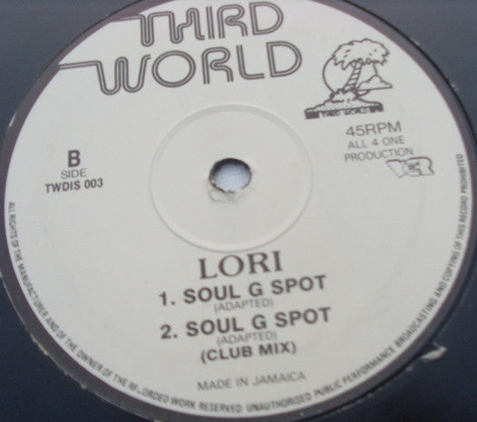 Image of Back Cover of 12" - /VG+ - LORI, Reggae G Spot (Third World; TWDIS 003, UK ), ,  - 3646307S