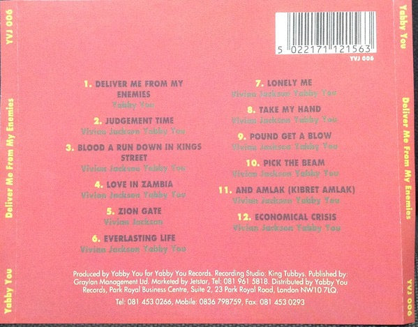 Image of Back Cover of CD - VG+/VG - YABBY YOU, Deliver Me From My Enemies (Yabby U Records; YVJ 006, UK Reissue, Jewel Case), ,  - 3616367C