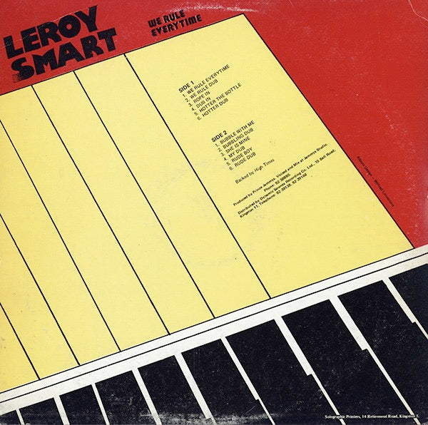Image of Back Cover of LP - VG/VG - LEROY SMART, We Rule Everytime (Jammy's Records; , Jamaica 1985), Light marks only. WOL. Damage on top right corner of sleeve, general storage wear.,  - 3616358C