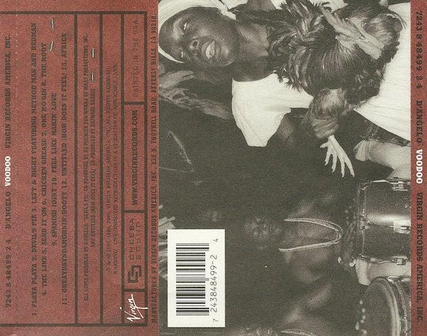 Image of Back Cover of CD - VG+/VG - D'ANGELO, Voodoo (Virgin; 7243 8 48499 2 4, US 2000 Reissue, Jewel Case), ,  - 3616368C