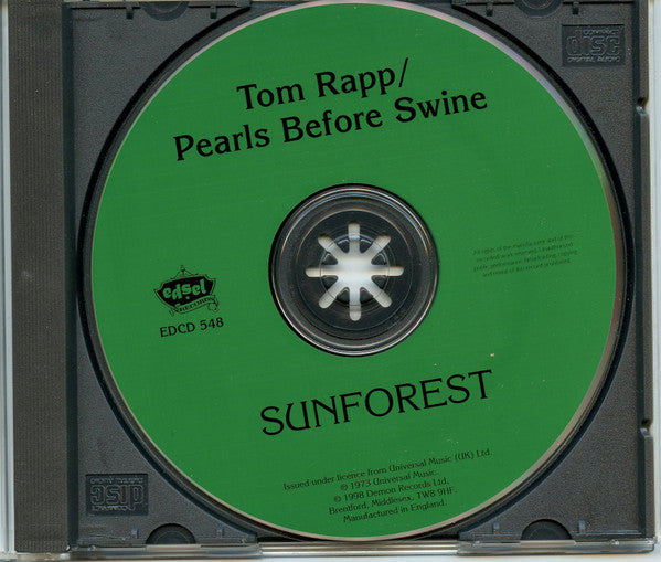 Image of Label Cover of CD - VG+/VG+ - TOM RAPP / PEARLS BEFORE SWINE, Sunforest (Edsel Records; EDCD 548, UK 1998 Reissue, Jewel Case), ,  - 3616265C