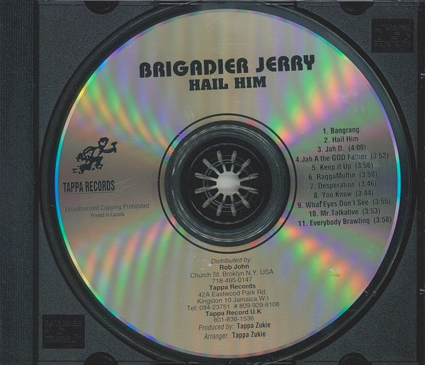 Image of Label Cover of CD - VG+/VG+ - BRIGADIER JERRY, Hail HIM (Tappa Records; CD-TZ014, Canada 1992, Jewel Case), ,  - 3616382C