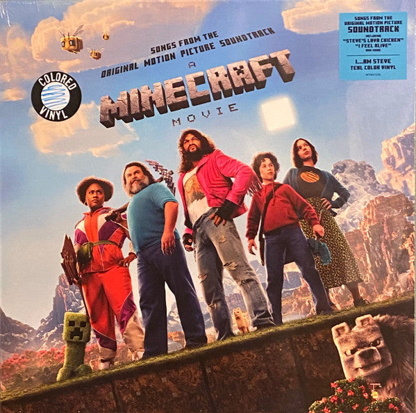 Image of Front Cover of LP - VG+/VG+ - VARIOUS, A Minecraft Movie (Songs From The Original Motion Picture Soundtrack) (WaterTower Music; WTM41238, Europe 2025, Insert, (I...Am Steve) Teal Vinyl), Still in hype stickered shrinkwrap.,  - 3616271C