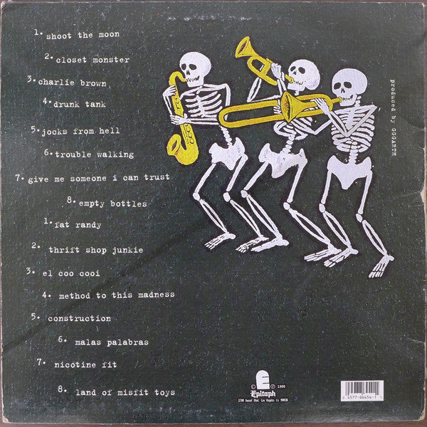 Image of Back Cover of LP - VG/G - VOODOO GLOW SKULLS, Firme (Epitaph; 86454-1, US 1995, Insert), Side one almost VG, Side 2 has lots of hairline marks, Nothing feelable,  Strong VG sleeve,  - 3616304C