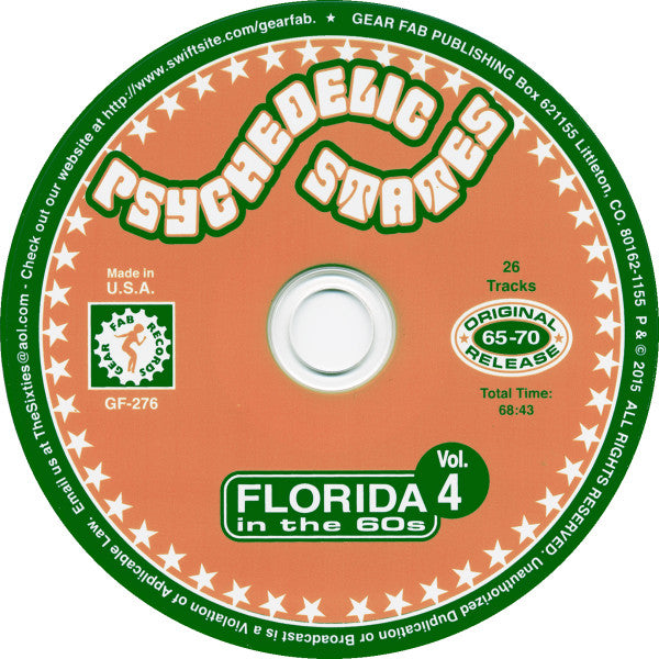 Image of Label Cover of CD - VG+/VG+ - VARIOUS, Psychedelic States: Florida In The 60s Vol. 4 (Gear Fab Records; GF-276, US 2015, Digipak, Booklet), ,  - 3616332C