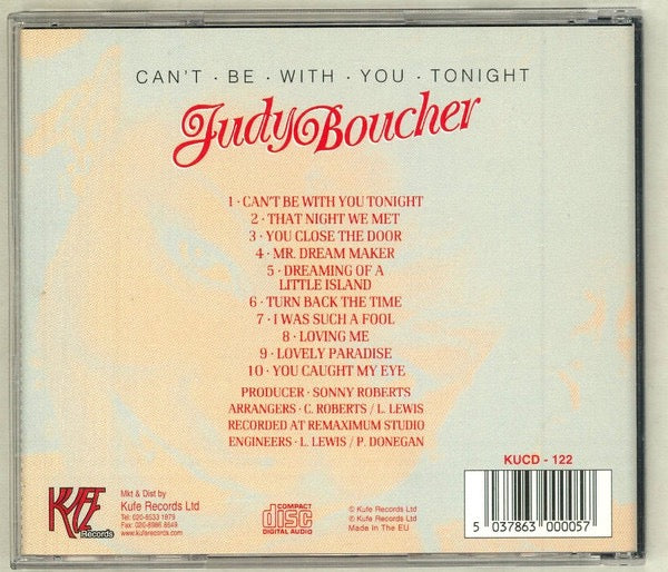 Image of Back Cover of CD - VG+/VG - JUDY BOUCHER, Can't Be With You Tonight (Kufe Records; KUCD-122, UK , Jewel Case), ,  - 3616385C