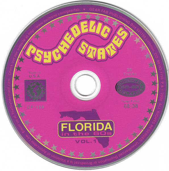 Image of Label Cover of CD - VG+/VG+ - VARIOUS, Psychedelic States: Florida In The 60s Vol. 1 (Gear Fab Records; GF-159, US Reissue, Digipak, Booklet), ,  - 3616404C