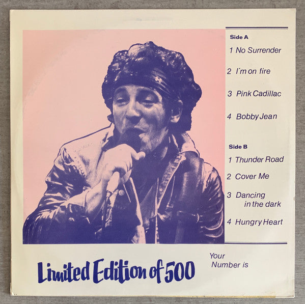 Image of Back Cover of LP - VG/VG+ - BRUCE SPRINGSTEEN, Live! Recorded Live At Kemper Memorial Arena 19th November 1984 (Not On Label ; none,  , White Label, Unofficial), ,  - 3626458E