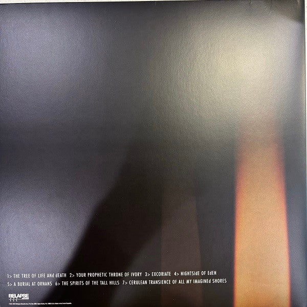 Image of Back Cover of 2xLP - VG+/VG+ - DISEMBOWELMENT, Transcendence Into The Peripheral (Relapse Records; RR6065, US 2023 Reissue, Spot-Gloss Gatefold, Oxblood And Black Galaxy Effect Merge), In hype stickered plastic outer.,  - 3626432E