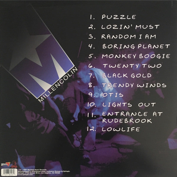 Image of Back Cover of LP - VG/VG - MILLENCOLIN, For Monkeys (Epitaph; 86503-1, US 1997, Insert), ,  - 3616305C