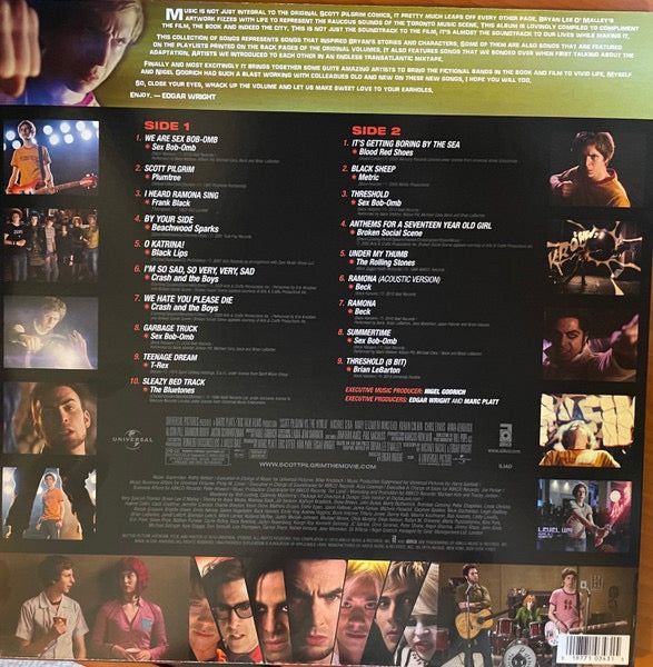 Image of Back Cover of LP - VG/VG+ - VARIOUS, Scott Pilgrim vs. The World (Original Motion Picture Soundtrack) (Universal; 0343-1, USA & Europe 2021 Reissue, Transparent Blue Vinyl), Sleeve Crease,  - 3616306C