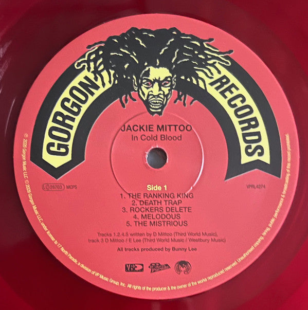 Image of Label Cover of LP - VG+/VG+ - JACKIE MITOO, In Cold Blood (VP / Greensleeves; 054645427418, UK 2026 Reissue, Inner, Remastered, Red Vinyl), Stickered shrink, First repress since 1979 Red vinyl Originally released in 1978, In Cold Blood showcases the Keyboard King with a killer selection of riddims provided by the Aggrovators. In Cold Blood captures the Bunny Lee supreme team at the height of their revolutionary powers; all tracks feature Sly & Robbie, Tommy McCook, and Bobby Ellis superbly blending